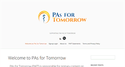 Desktop Screenshot of pasfortomorrow.org